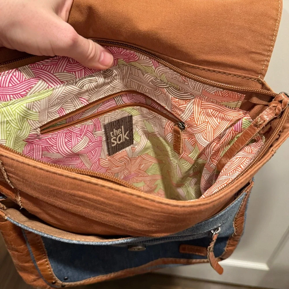 The Sak Ventura‎ Convertible Backpack Leather and Embroidered Boho Festival